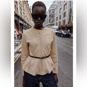 Zara faux Suede BELTED Jacket